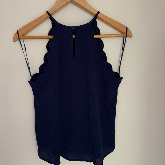 Blue Scalloped Halter Top - Size S - Picture 4 of 6